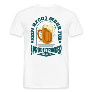 Kein H2CO3 mehr für Sprudeltrinker Trinkspruch - Männer T-Shirt - Weiß - Vorne - AI Model Male 178 dark (178cm)