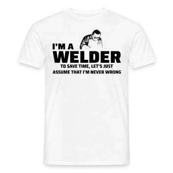 Welding Welder Metal Construction Ironworker - Men's T-Shirt - white - Front - AI Model Male 178 dark (178cm)