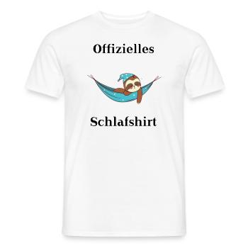 Offizielles Schlafshirt Faultier Geschenkidee süß - Männer T-Shirt - Weiß - Vorne - AI Model Male 178 dark (178cm)