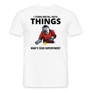 Weld Welding Welder Metal Construction Ironworker - Men's T-Shirt - white - Front - AI Model Male 178 dark (178cm)