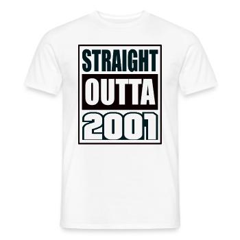 Straight Outta 2001 Geburtstag 2001 Geboren 2001 - Männer T-Shirt - Weiß - Vorne - AI Model Male 178 dark (178cm)