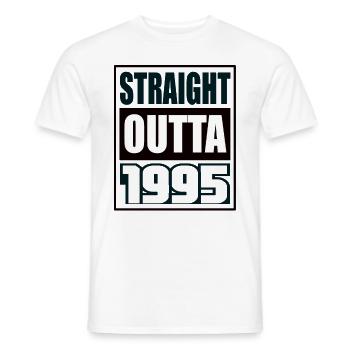 Straight Outta 1995 Birthday 1995 Born 1995 - Men's T-Shirt - white - Front - AI Model Male 178 dark (178cm)