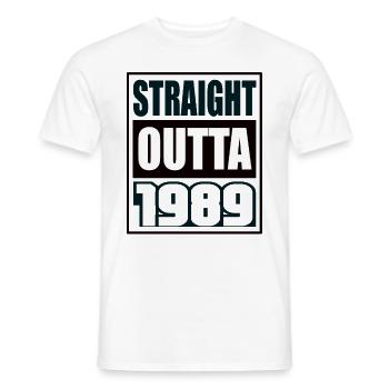 Straight Outta 1989 Geburtstag 1989 Geboren 1989 - Männer T-Shirt - Weiß - Vorne - AI Model Male 178 dark (178cm)