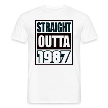 Straight Outta 1987 Geburtstag 1987 Geboren 1987 - Männer T-Shirt - Weiß - Vorne - AI Model Male 178 dark (178cm)