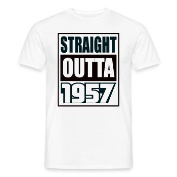 Straight Outta 1957 Geburtstag 1957 Geboren 1957 - Männer T-Shirt - Weiß - Vorne - AI Model Male 178 dark (178cm)