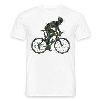 Drôle de vélo de route à vélo - T-shirt homme - blanc - Devant - AI Model Male 178 dark (178cm)