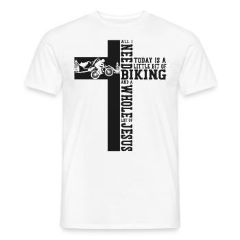 Enduro MTB Mountain Bike Riding - Men's T-Shirt - white - Front - AI Model Male 178 dark (178cm)