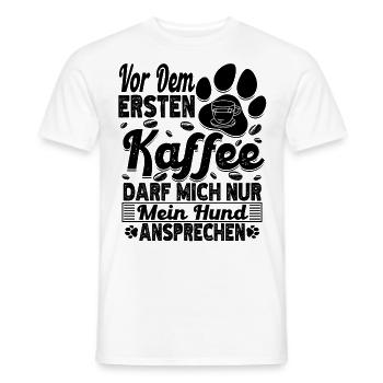 Kaffee Hund Hundehalter Kaffeetrinker Liebhaber - Männer T-Shirt - Weiß - Vorne - AI Model Male 178 dark (178cm)
