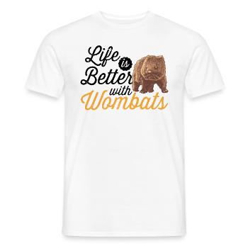 La vie est meilleure avec Wombat Australia Marsupial - T-shirt homme - blanc - Devant - AI Model Male 178 dark (178cm)
