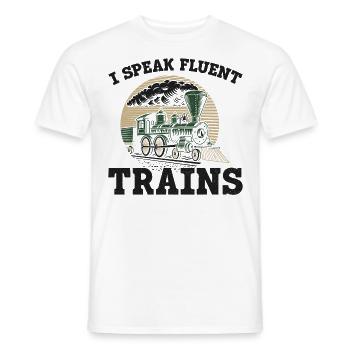 Steam Train Driver Trainspotting - Men's T-Shirt - white - Front - AI Model Male 178 dark (178cm)