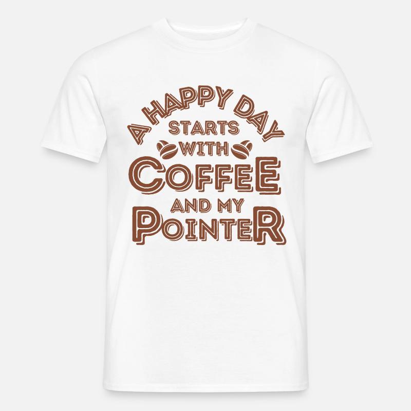 Pointer Kaffee Hund Cafe - Männer T-Shirt - Weiß