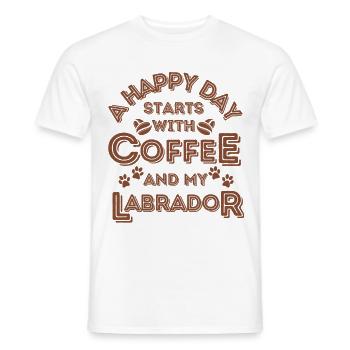 Labrador Coffee Dog Cafe - T-shirt homme - blanc - Devant - AI Model Male 178 dark (178cm)