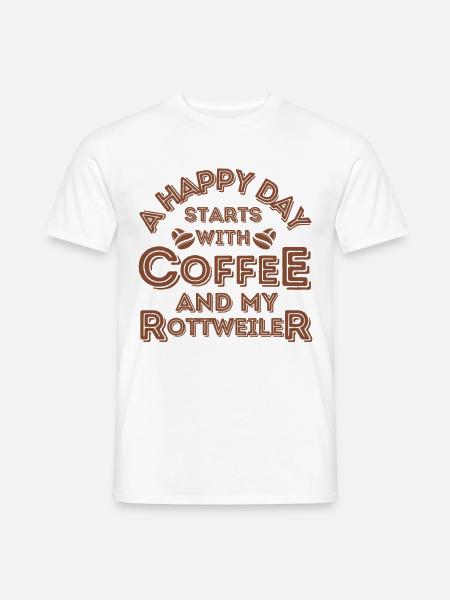 Rottweiler Kaffee Hund Cafe - Männer T-Shirt - Weiß