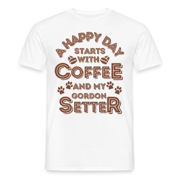 Gordon Setter Café pour chiens - T-shirt homme - blanc - Devant - AI Model Male 178 dark (178cm)
