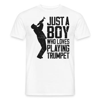 Trumpet Player Vintage Just A Boy - Männer T-Shirt - Weiß - Vorne - AI Model Male 178 dark (178cm)