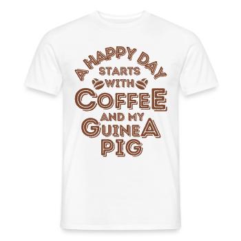 Guinea Pig Coffee Café - T-shirt homme - blanc - Devant - AI Model Male 178 dark (178cm)