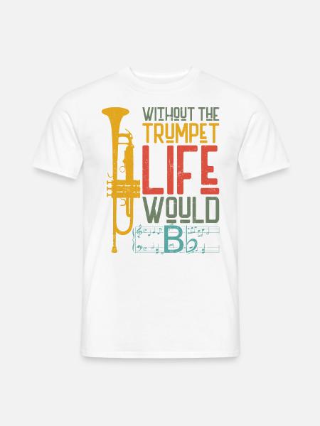 Trumpet Player B Flat Vintage - Männer T-Shirt - Weiß