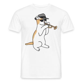 Trompettiste Cat Jazz - T-shirt homme - blanc - Devant - AI Model Male 178 dark (178cm)