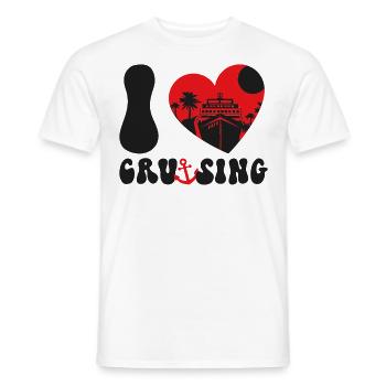 Cruise Ship Vacation Heart I Love - Men's T-Shirt - white - Front - AI Model Male 178 dark (178cm)