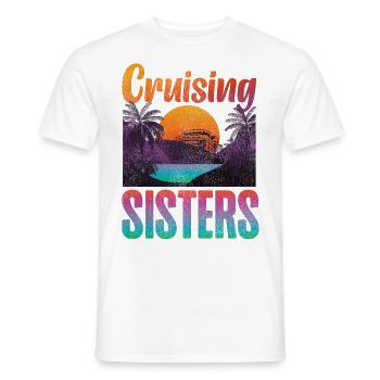 Cruise Ship Vacation Sister Girl - Men's T-Shirt - white - Front - AI Model Male 178 dark (178cm)
