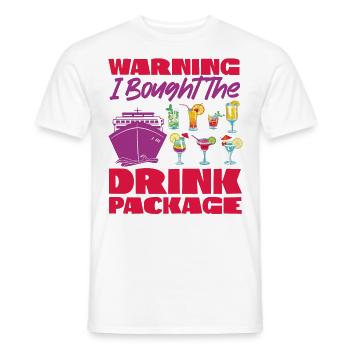 Cruise Ship Vacation Drink Package - Men's T-Shirt - white - Front - AI Model Male 178 dark (178cm)