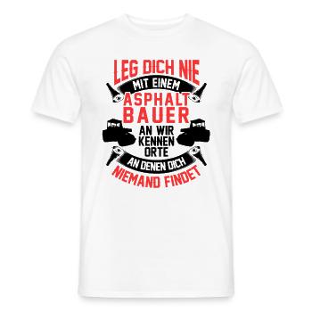 Asphaltbauer kennen Orte Straßenbauer - Männer T-Shirt - Weiß - Vorne - AI Model Male 178 dark (178cm)