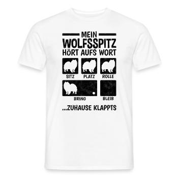 Wolfsspitz Hundetricks deutscher Spitz Keeshond - Männer T-Shirt - Weiß - Vorne - AI Model Male 178 dark (178cm)