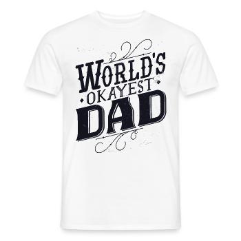 Worlds Okayest Papa Vatertag Geschenk für Männer Retro - Männer T-Shirt - Weiß - Vorne - AI Model Male 178 dark (178cm)