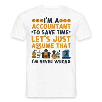 Accountant Bookkeeper Accounting - Men's T-Shirt - white - Front - AI Model Male 178 dark (178cm)