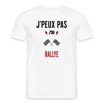 J'peux pas j'ai rallye phrase humoristique - T-shirt homme - blanc - Devant - AI Model Male 178 dark (178cm)