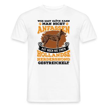 Hollandse Herdershond Glück anfassen - Männer T-Shirt - Weiß - Vorne - AI Model Male 178 dark (178cm)