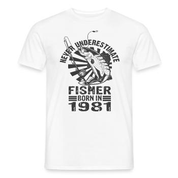 Ne sous-estimez jamais Fisher né en 1981 - T-shirt homme - blanc - Devant - AI Model Male 178 dark (178cm)