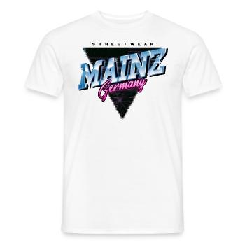 Mainz Deutschland Stadt Skyline Vintage Retro - Männer T-Shirt - Weiß - Vorne - AI Model Male 178 dark (178cm)