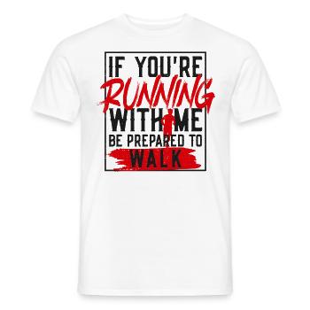 Running Runner Half Marathon Slow - Men's T-Shirt - white - Front - AI Model Male 178 dark (178cm)