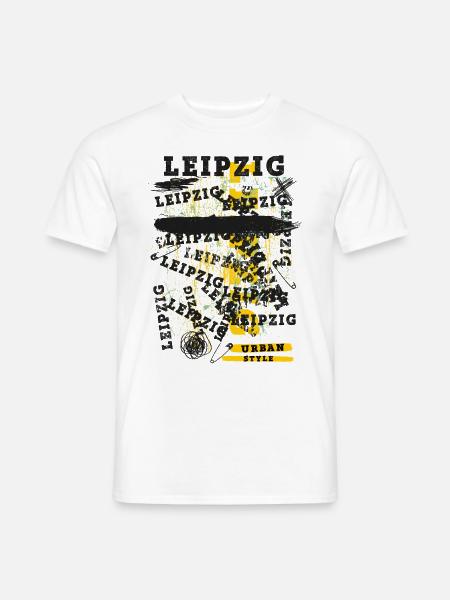 Leipzig Deutschland Stadt Skyline Heimat Liebe - Männer T-Shirt - Weiß