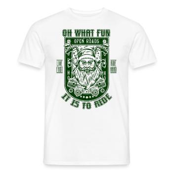 Lustige Weihnachten Motorrad Santa Biker Motorrad - Männer T-Shirt - Weiß - Vorne - AI Model Male 178 dark (178cm)