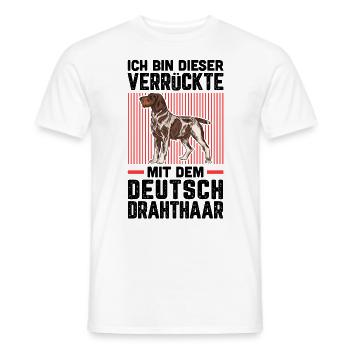Ich bin die Verrückte mit dem Deutsch Drahthaar - Männer T-Shirt - Weiß - Vorne - AI Model Male 178 dark (178cm)