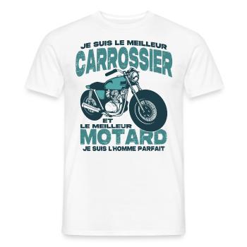 Le meilleur motard et le meilleur carrossier - T-shirt homme - blanc - Devant - AI Model Male 178 dark (178cm)