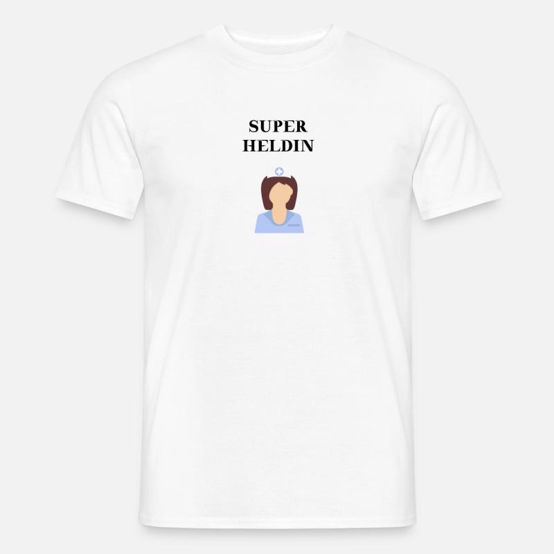 Krankenschwester Superheldin Geschenkidee Heldin - Männer T-Shirt - Weiß