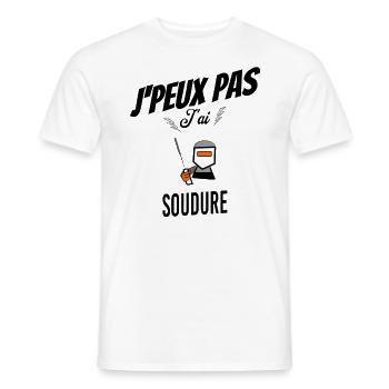 J'peux pas j'ai soudure - T-shirt homme - blanc - Devant - AI Model Male 178 dark (178cm)