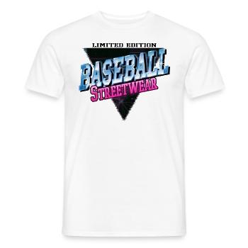 Baseball Sports Font Vintage Retro Streetwear - Men's T-Shirt - white - Front - AI Model Male 178 dark (178cm)