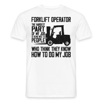 Certified Forklift Truck Operator - Männer T-Shirt - Weiß - Vorne - AI Model Male 178 dark (178cm)