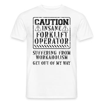 Opérateur de chariot élévateur certifié - T-shirt homme - blanc - Devant - AI Model Male 178 dark (178cm)
