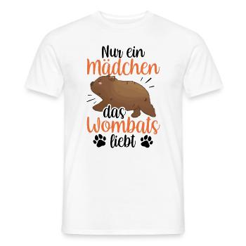 Mädchen das Wombat liebt Australien Beuteltier - Männer T-Shirt - Weiß - Vorne - AI Model Male 178 dark (178cm)