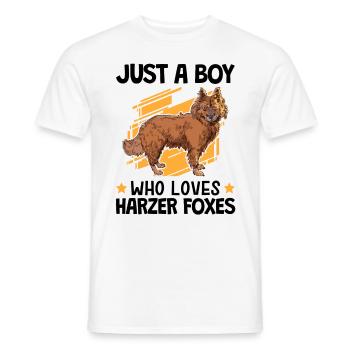 Le garçon des renards du Harz aime garder les renards - T-shirt homme - blanc - Devant - AI Model Male 178 dark (178cm)