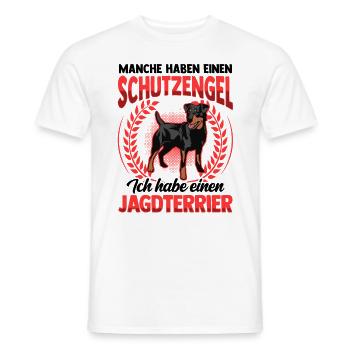 Jagdterrier mein Schutzengel Deutscher Jagdterrier - Männer T-Shirt - Weiß - Vorne - AI Model Male 178 dark (178cm)