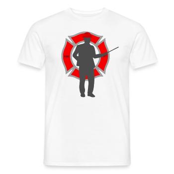 Fireman - Men's T-Shirt - white - Front - AI Model Male 178 dark (178cm)