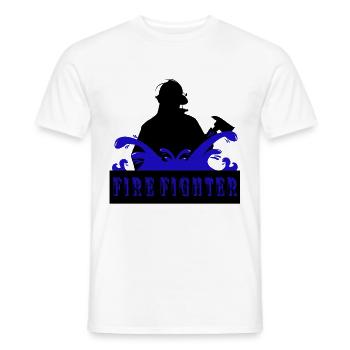 Fireman - Men's T-Shirt - white - Front - AI Model Male 178 dark (178cm)