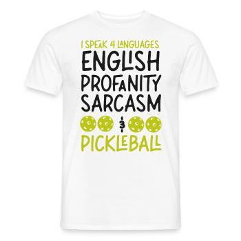 Pickleball I Speak 4 Languages - Men's T-Shirt - white - Front - AI Model Male 178 dark (178cm)