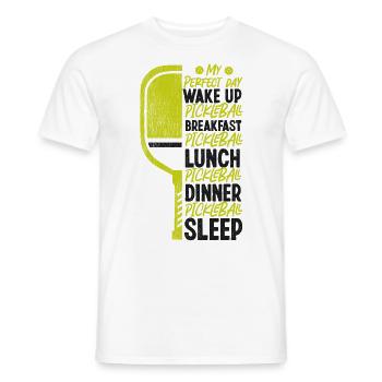 Pickleball Vintage Ma journée parfaite - T-shirt homme - blanc - Devant - AI Model Male 178 dark (178cm)